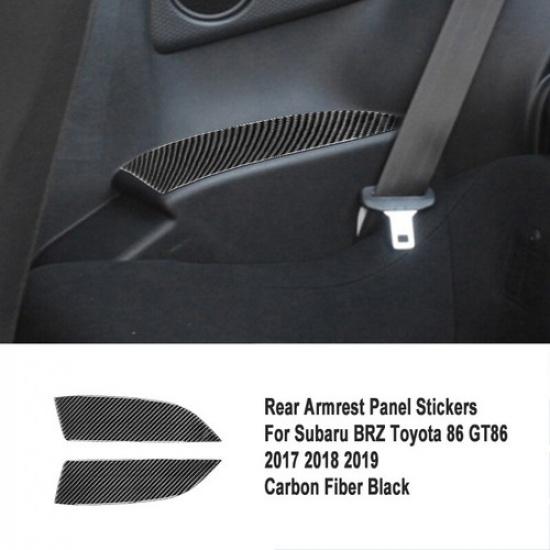 Carbon Fiber Rear Door Armrest Panel Cover Sticker For Subaru BRZ Toyota 86 17+