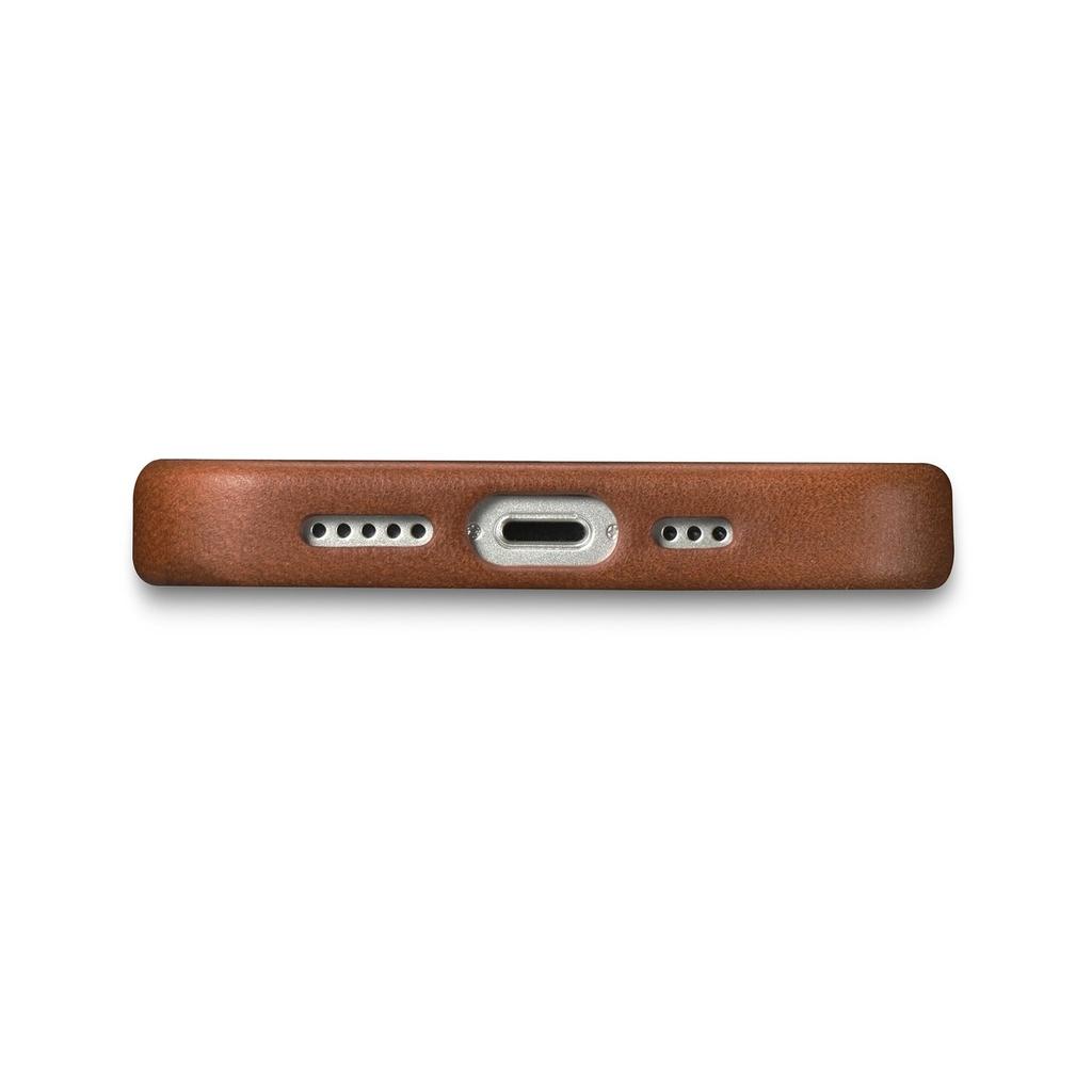 iPhone 14 Plus Magnetic Leather Case with MagSafe Oil Wax Premium Leather Case Brown