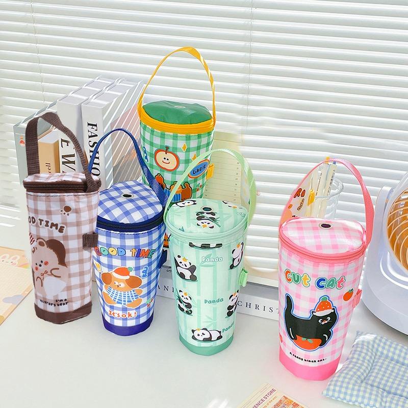 Portable Cute Milk Tea Tote Bag Heat Preservation Bag Eco-friendly Handbag Carrying Insulated Cup Cover Tumbler Cup Accessories