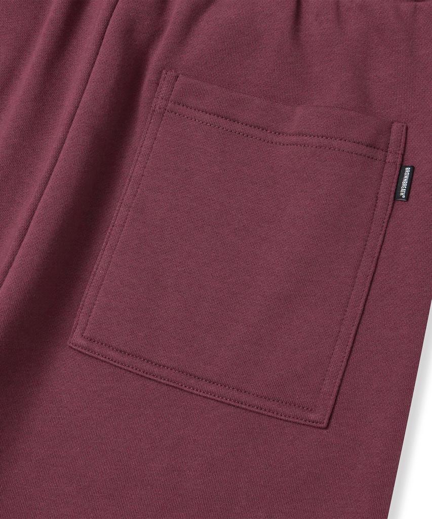 BROWNBREATH Tag Wide Sweat Pants - Burgundy