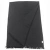 Great GUCCI Stall Large scarf with logo and fringe black wool Women 599437 Used