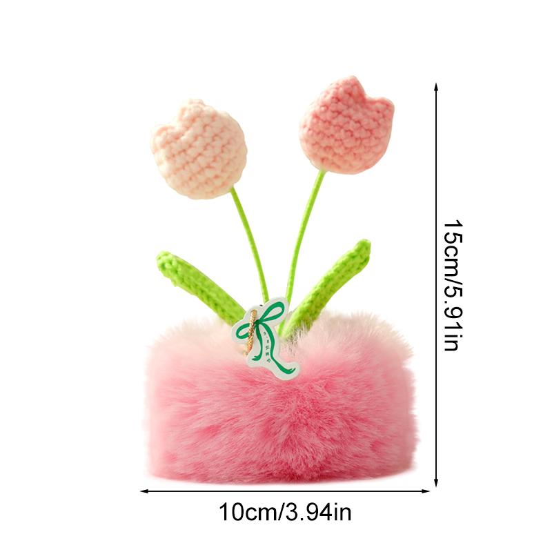 1Pc Simulated Potted Plant Souvenir Plush Home Decoration Plush Holiday Gifts Tulip Yarn Sunflower