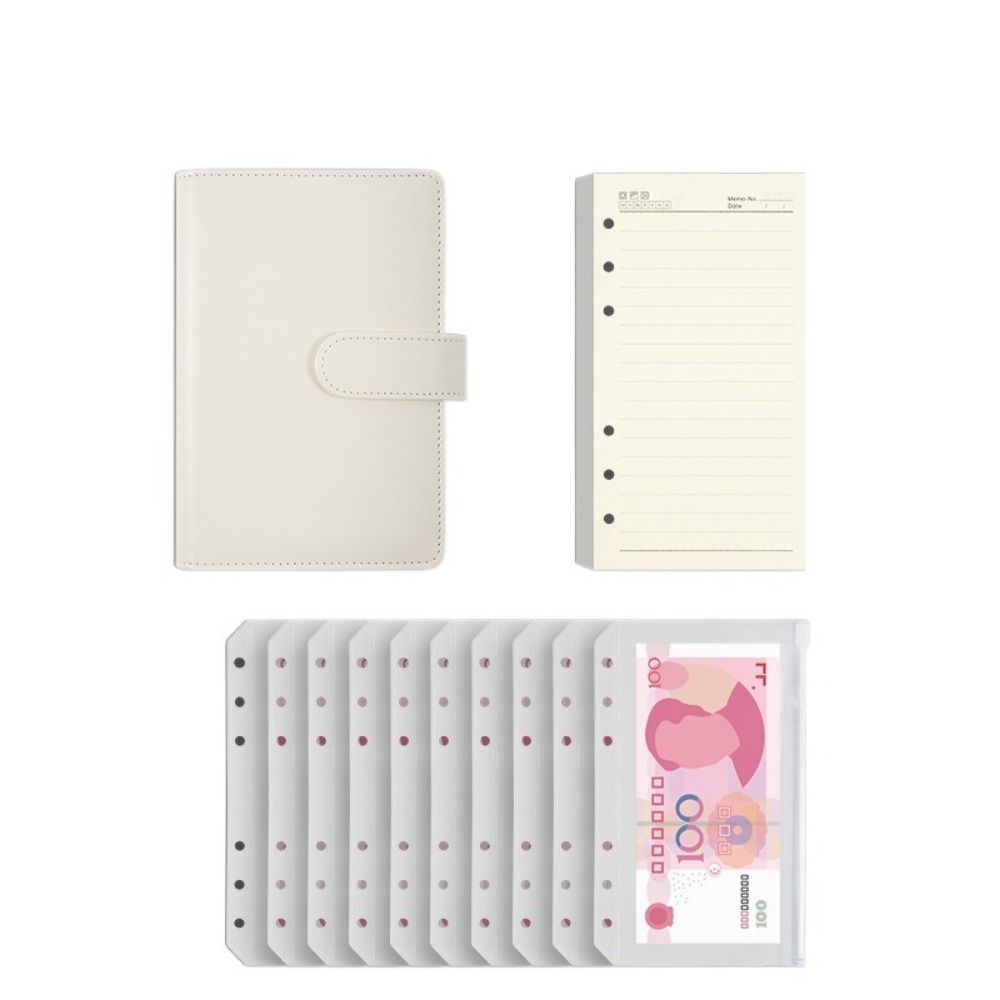 Pu Leather Saving Money Binder Macarone Color Budget Binder Loose-Leaf Notebook Savings Handbook