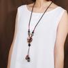 Ретро длинное агатовое ожерелье женское универсальное ожерелье с бахромой, темпераментная высококлассная цепочка для свитера, ювелирные изделия