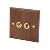 Двойной тумблерный переключатель ретро настенная панель из орехового дерева с латунным винтом 50 Гц 250 В