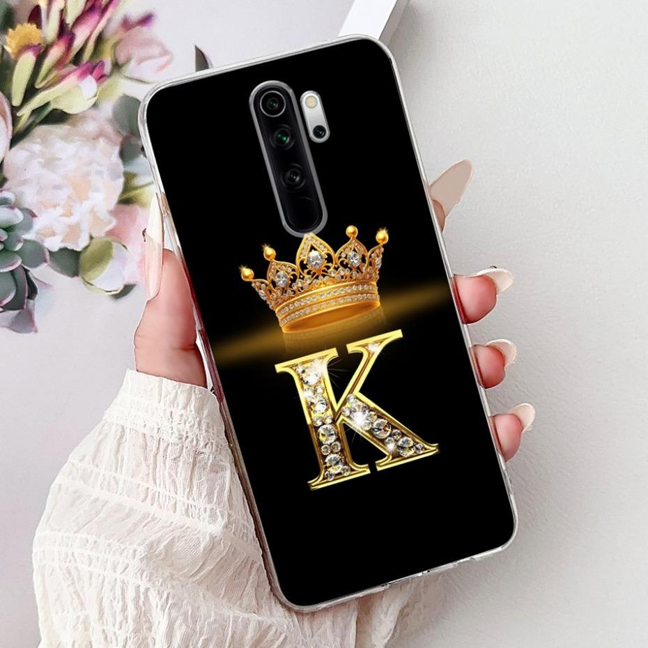 Модный Чехол с Короной и Первой Буквой для Xiaomi Redmi Note 8 Pro Note8 8T Мягкий Силиконовый TPU Чехол для Телефона Redmi Note 8 8Pro