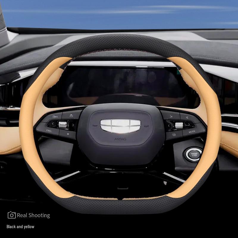 23 Geely Galaxy L7/L6 Boyue L Genuine Leather Steering Wheel Cover, Fits Boyue COOL/X, Ultra-thin Design
