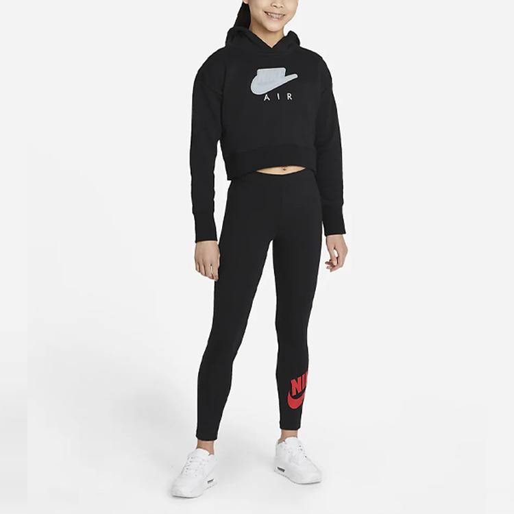 Nike Детские трикотажные спортивные брюки с цветным логотипом, обтягивающие тренировочные брюки для фитнеса, детские брюки черного цвета DA1130-011