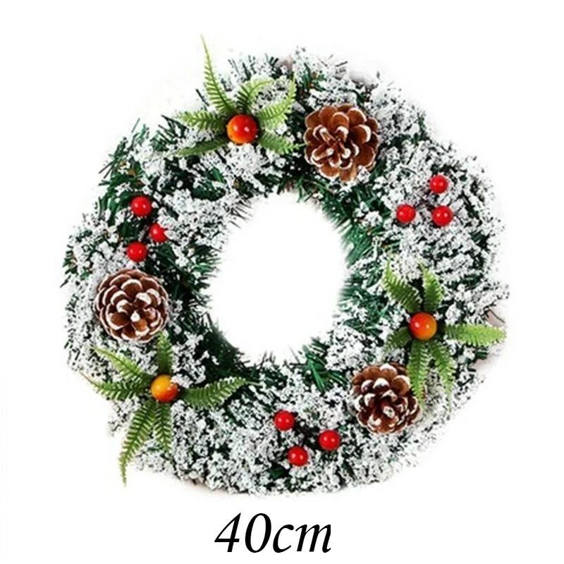 20/30/40cm Christmas Simulation Pine Wreath Christmas Tree Decoration Wreath Home Christmas Decoration Hanging Decoration