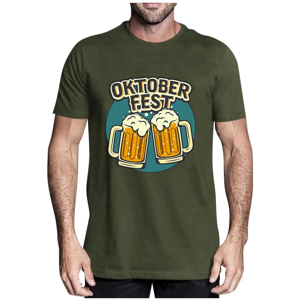 Модный топ унисекс с круглым вырезом и короткими рукавами с пивным принтом