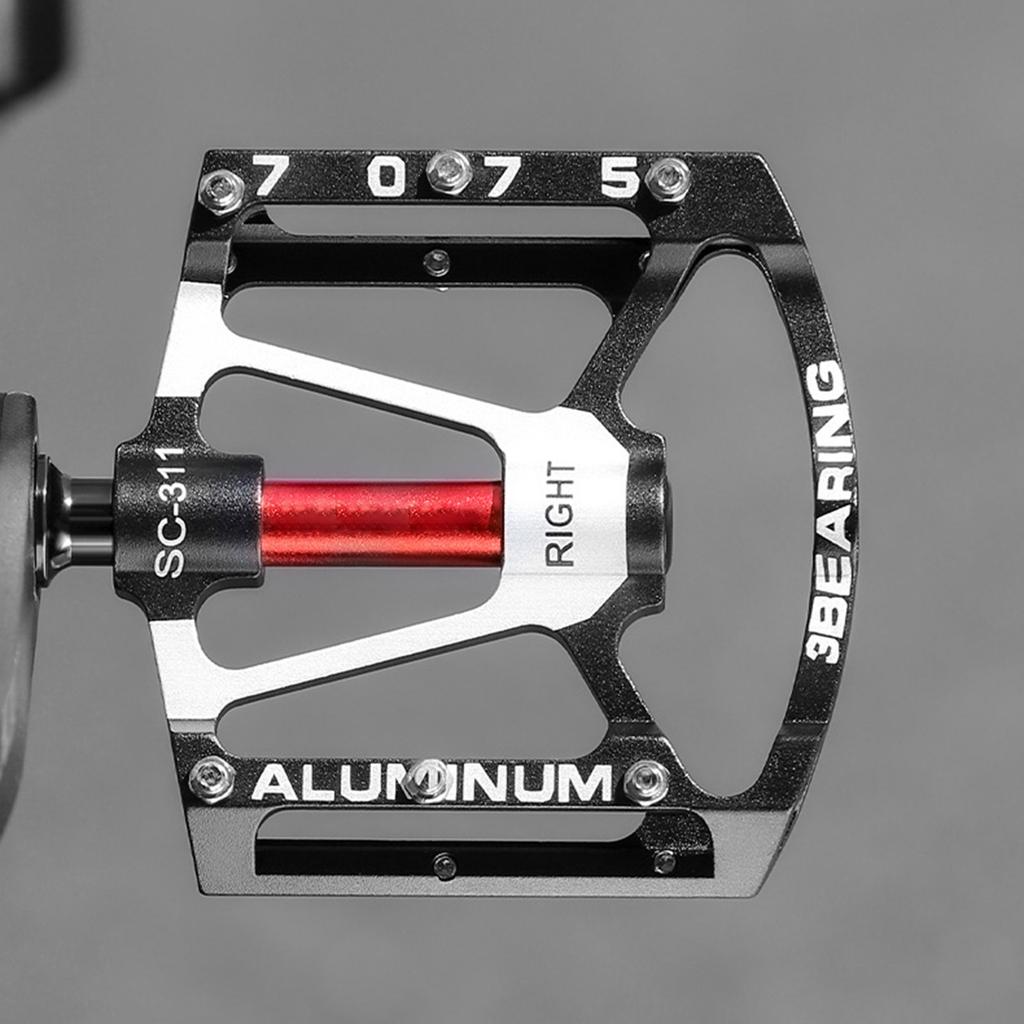 Нескользящие педали для шоссейных велосипедов Педали из алюминиевого сплава Педали для горных велосипедов 3 подшипника Широкие плоские велосипедные педали