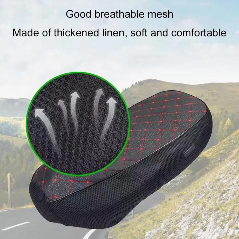 Universal Motorcycle Seat Cover 3D Spacer Mesh Fabric Scooter Cushion Breathable Anti-Slip Moped Seat Cover for Comfort Riding