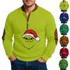 Christmas Men's Outdoor Zipper Long Sleeved Casual Top Sweatshirt