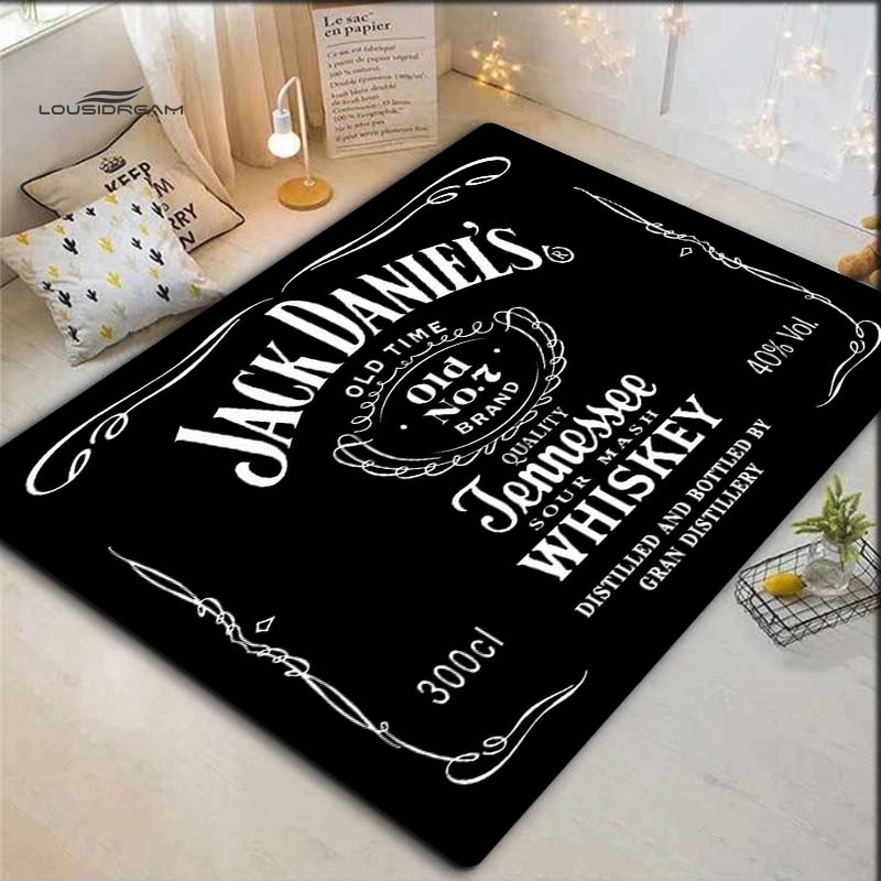 Коврик с принтом этикетки виски Jack Daniel's, нескользящий мягкий коврик для пола для бара, гостиной, домашнего декора