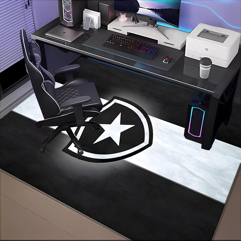 Shield With Star Emblem Printed Office Carpet Chair Cushion Entryway Rug, Rugs for Living Room, Bedroom Christmas gifts