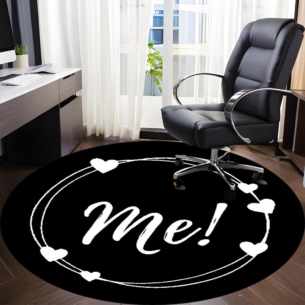 1PC Me Heart Office Round Area Rug,  Mat Suitable ForOffice, Under Office Chairs Bedroom Living Room Home Decor, Room Deco