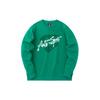 Anta Life Collection Solid Color Print Letter Fleece Lined Long Sleeved Shirt Sweatshirt Unisex Leopard Green 172248769-2