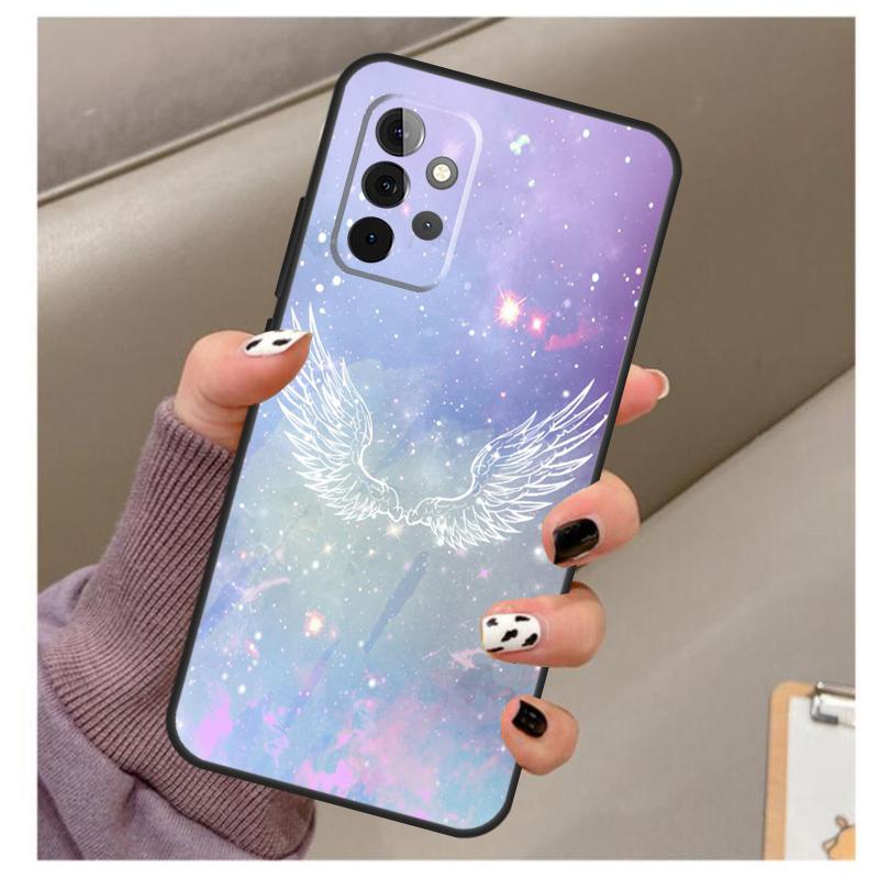 Фантазийный чехол с крыльями ангела для Samsung Galaxy A33 A13 A53 A34 A54 A14 A15 A16 A26 A36 A56 A12 A32 A52 A06 A35 A55