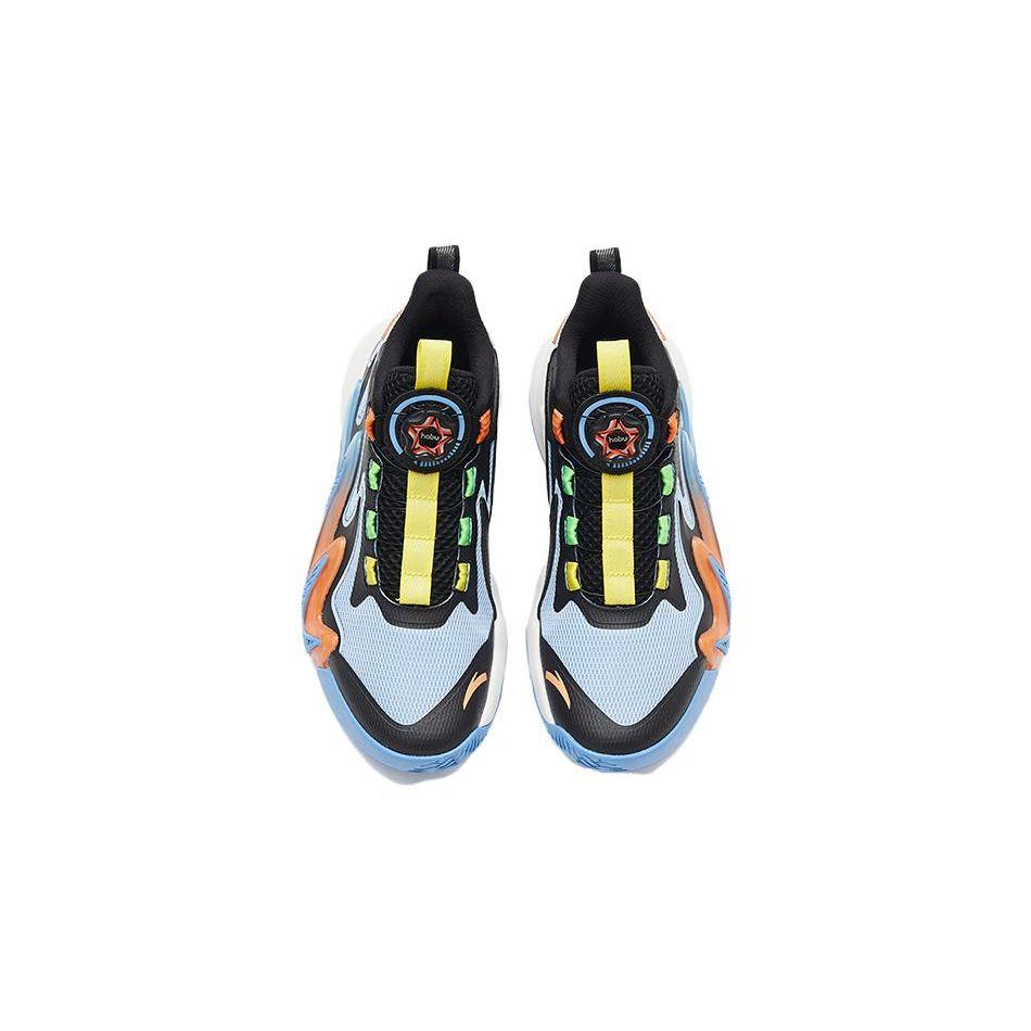 Anta Kids Crazy Tide 2 Shock Absorbing Breathable Low Top Basketball Shoes Kids Sneakers Blue Black A312331131-2