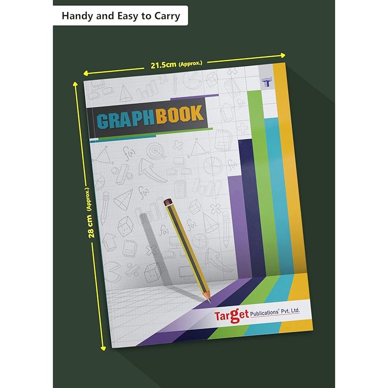 Target Publications Graph Book For School | Graph Books A4 Size | 56 Pages | Graph Sheets With 1 Cm Square For Maths | P