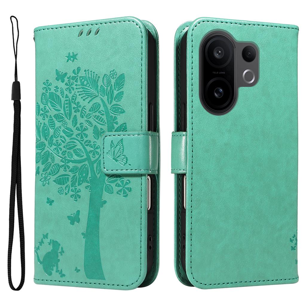For vivo X200 FE 5G/vivo S30 Pro mini 5G Phone Case with Stand Cat Tree Pattern Leather Wallet Mobile Cover