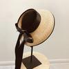 Элегантный Ретро Хепберн ветреный бант пустой топ пляжная соломенная шляпа женская летняя прогулка модный солнцезащитный козырек