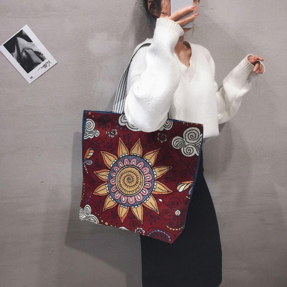 Сумка из ткани с вышивкой в виде цветка, бабочки, животного, сумка через плечо, модная сумка в этническом стиле для девочек
