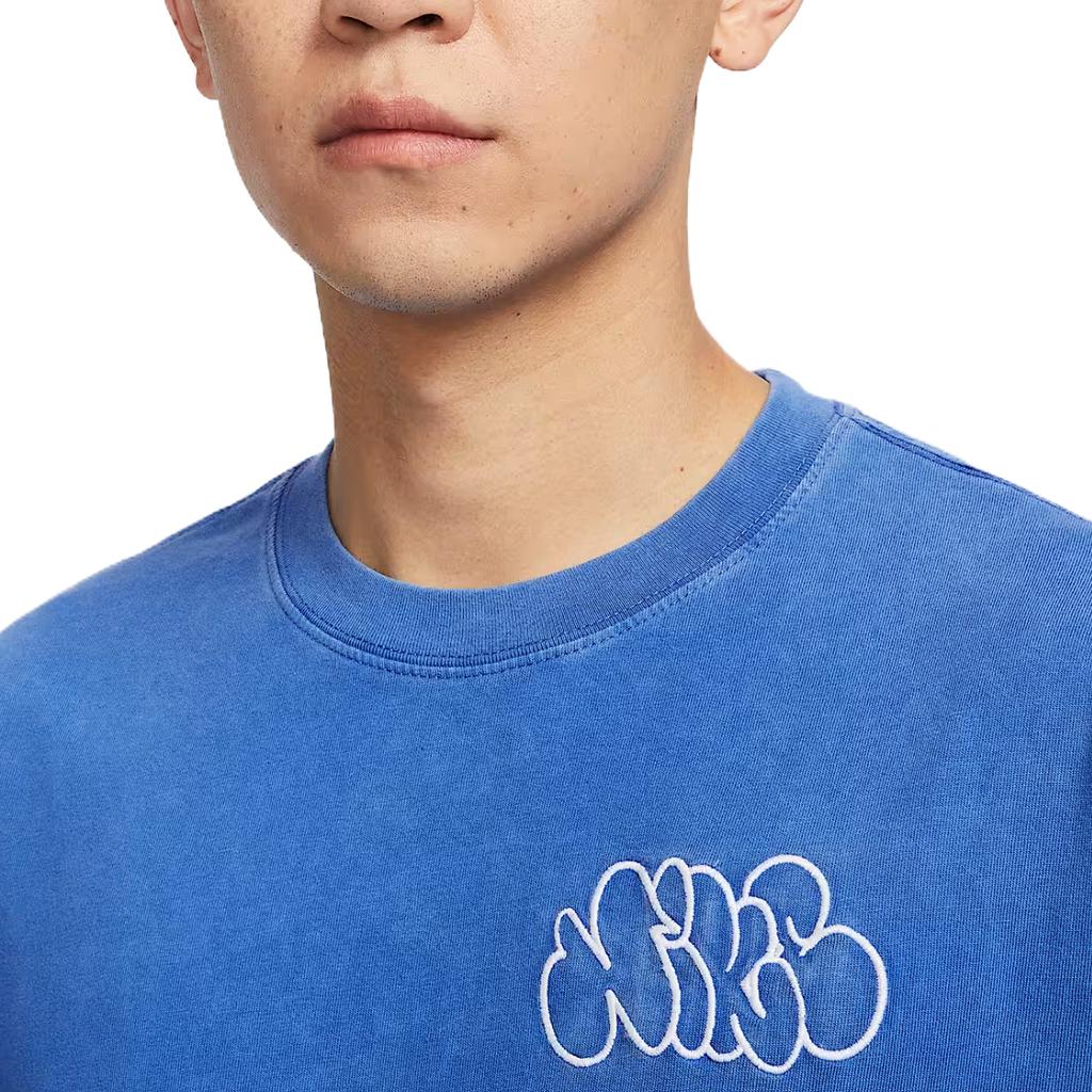 Nike Удобная Модная Минималистичная Универсальная Футболка с Коротким Рукавом Мужские Топы Синий HJ3316480