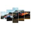 5Pcs Sports Cars Race Police Decor 5 Pieces Canvas Paintings Art HD Print Home Decor 5 Panel Room Decor Modern Wall Poster