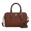 Rowan 17 Золотой Логотип Замша Кожа Бостон Цилиндр Сумка Маленькая Винтажная Коричневая Женские Сумки CCF29-IME0S