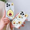 For iPhone 16 15 14 13 12 Samsung S24 S23 S22 A06 A13 A14 A15 A16 A55 Redmi Note 13 12 Cartoon Cute Avocado Soft Silicone Wave Edge Phone Case