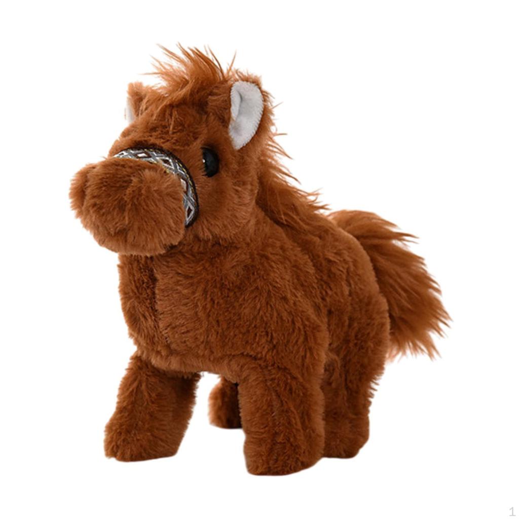 Электрическая лошадка игрушка для детей, плюшевая игрушка для кукольной комнаты и подарки