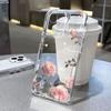 Прозрачный чехол для телефона для iPhone 17 17E 16 16E 15 14 13 12 11 Air Pro Max Plus Розовый Розовый Цветок Прозрачный Мягкий ТПУ Ударопрочный Милый Чехол