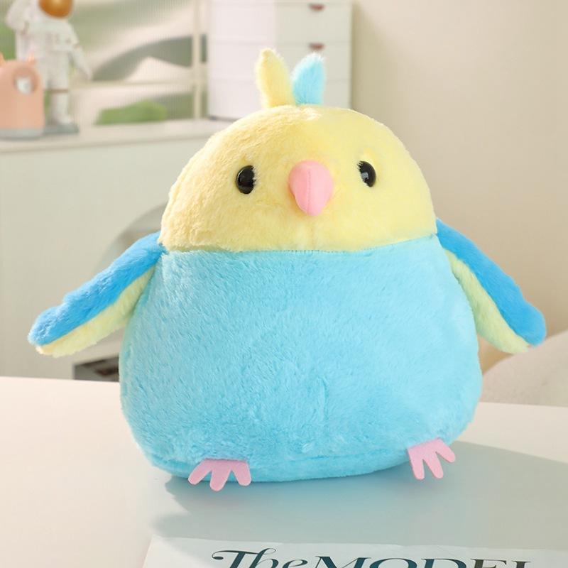 Милая пухленькая щебечущая кукла-пельмень попугай, плюшевая игрушка, кукла-птичка, детская компания, успокаивающая кукла