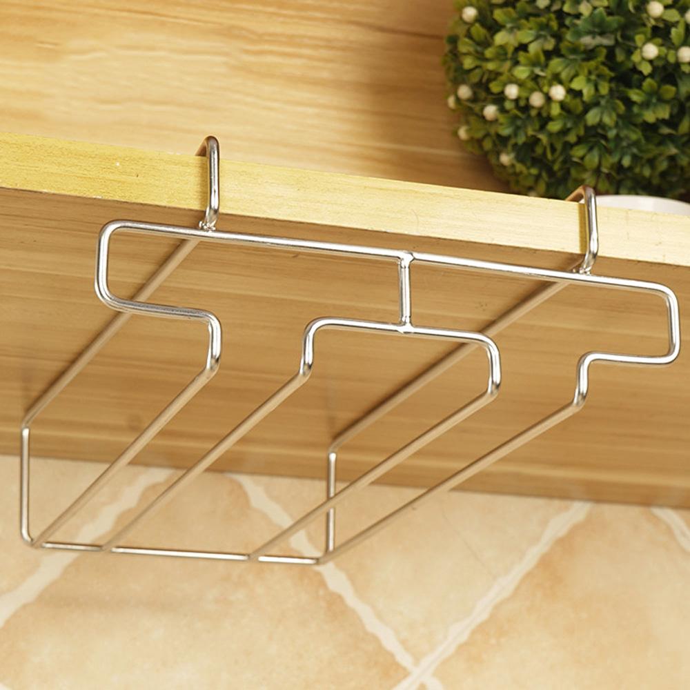 Storage Shelf Organizer Cabinet Bar Stemware Holder Cup Hanger Wine Glass Rack Hanging Rack