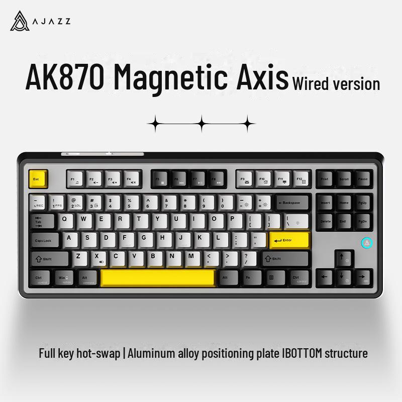 Беспроводная Bluetooth механическая клавиатура Black Duke AK870 - Магнитные переключатели, Настраиваемая с возможностью горячей замены, Цветной экран, Киберспортивная игровая.