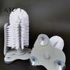 Effective Bottle Brush Suction Cup Brush, Wall Mounted Rotating Cleaning Scrubber, Plastic Mug Thick Bristles Sink Accessory for Glasses Mugs