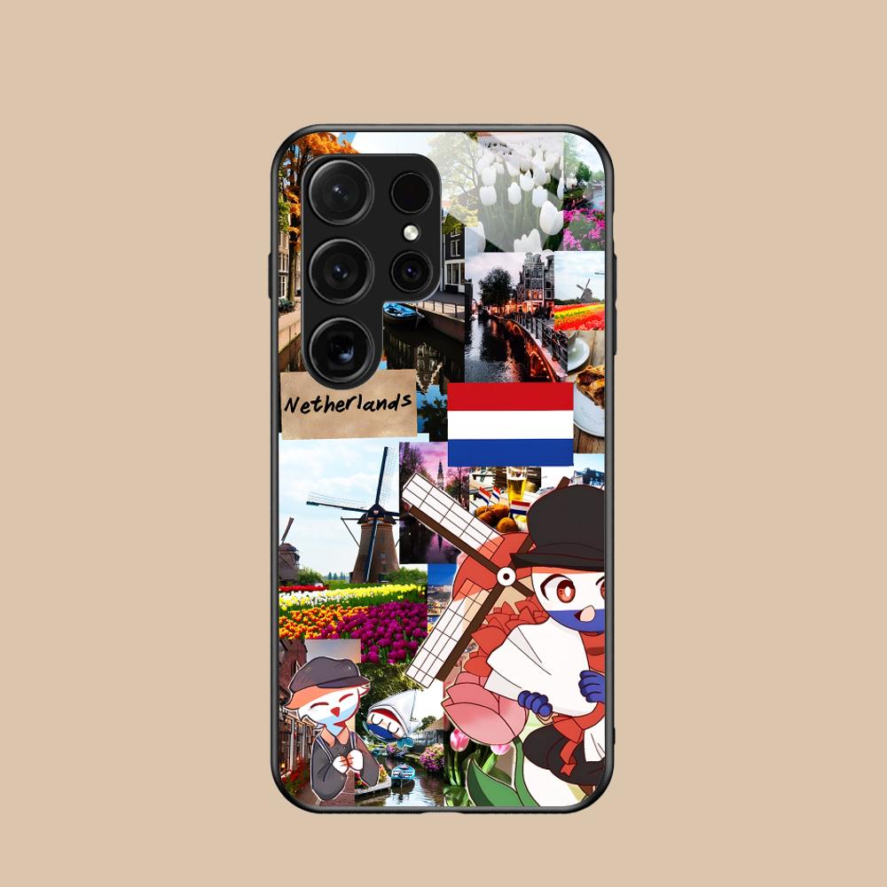 Netherland Dutch Flag Glass Mobile Phone Case for Samsung Galaxy S26 S25 S24 S23 S22 S21 S20 Note20 Plus FE Ultra Colorful Cover