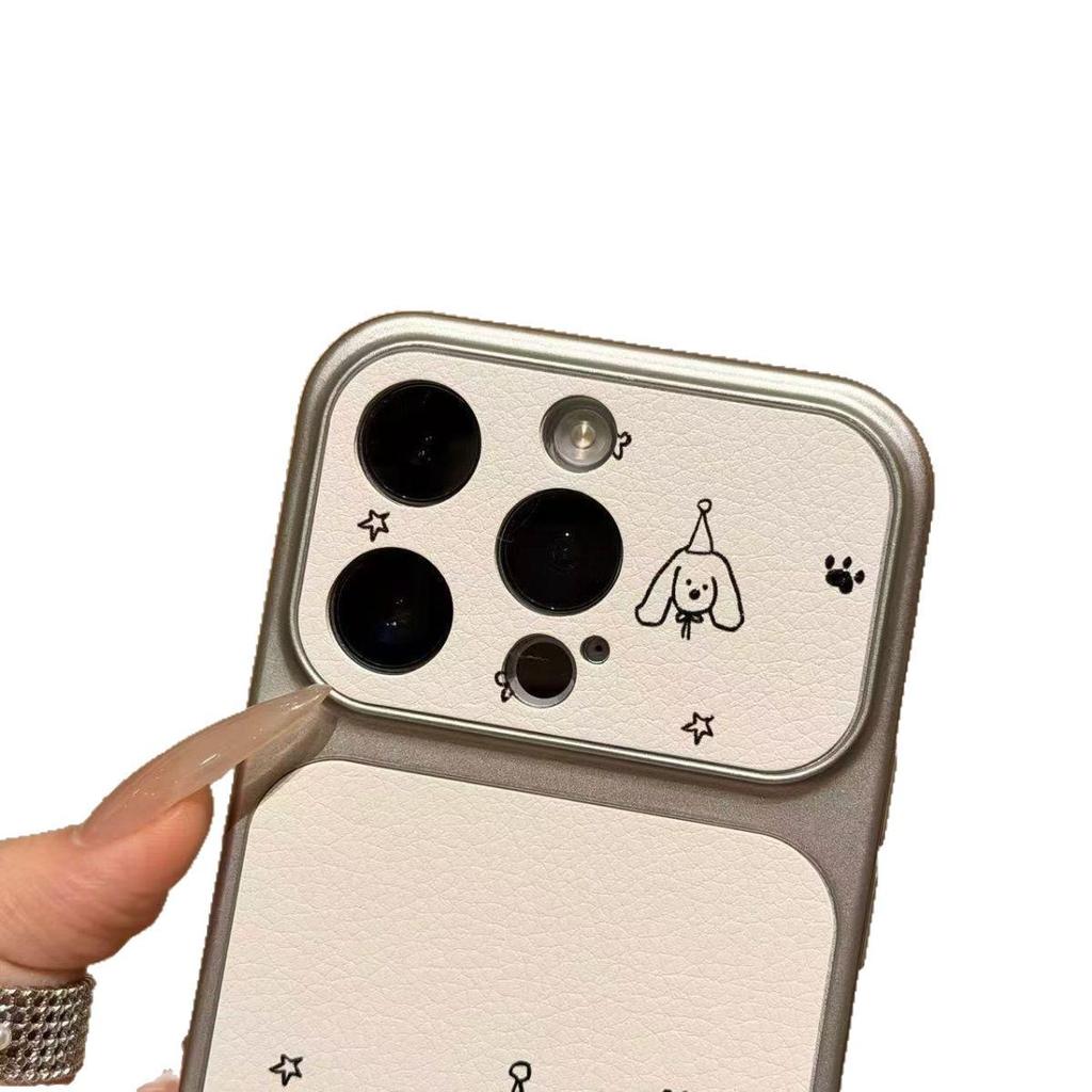 Чехол для телефона Three Little Dogs Apple 17 Pro Max, Большое окно, Серебряная рамка и Корпус Corning, Модель 13