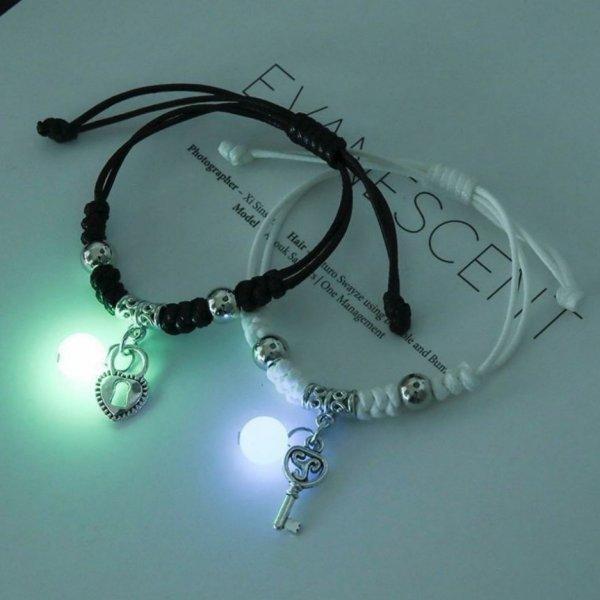 Glow in the Dark Star Butterfly Couples Bracelet For Lover Star Heart Pendant Adjustable Bracelet Friendship Love Jewelry Gift