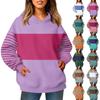 Women's Fashion Daily Versatile Casual Sweatshirts Long Sleeve Color Blocking Top Sweatshirts