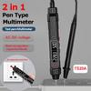 Цифровой мультиметр-ручка 2-в-1, 4000 отсчетов, профессиональный измеритель напряжения переменного/постоянного тока, тестер диодов NCV, интеллектуальное распознавание, инструмент для тестирования при запуске
