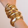 DIEZI 7 Стилей Преувеличенные Хип-Хоп Золотого Цвета Металлические Браслеты-Манжеты для Женщин Мужчин Панк Геометрический Круглый Браслет Набор Праздничных Украшений