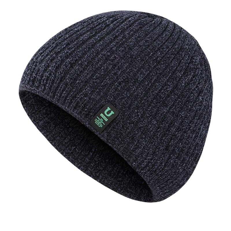 New Unisex Two-Tone Winter Hats Add Fur Lined Men And Women Fashion Warm Beanie Cap Casual Winter Knitted Hats