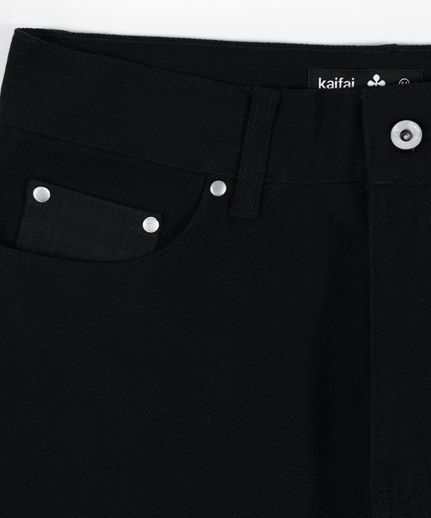 KAIFAI Kf Штаны с заплатками Kf (черный) K25Zc176