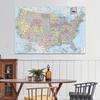 Chinese Map Series Background Cloth United States Map Wall Art Poster Home Decor