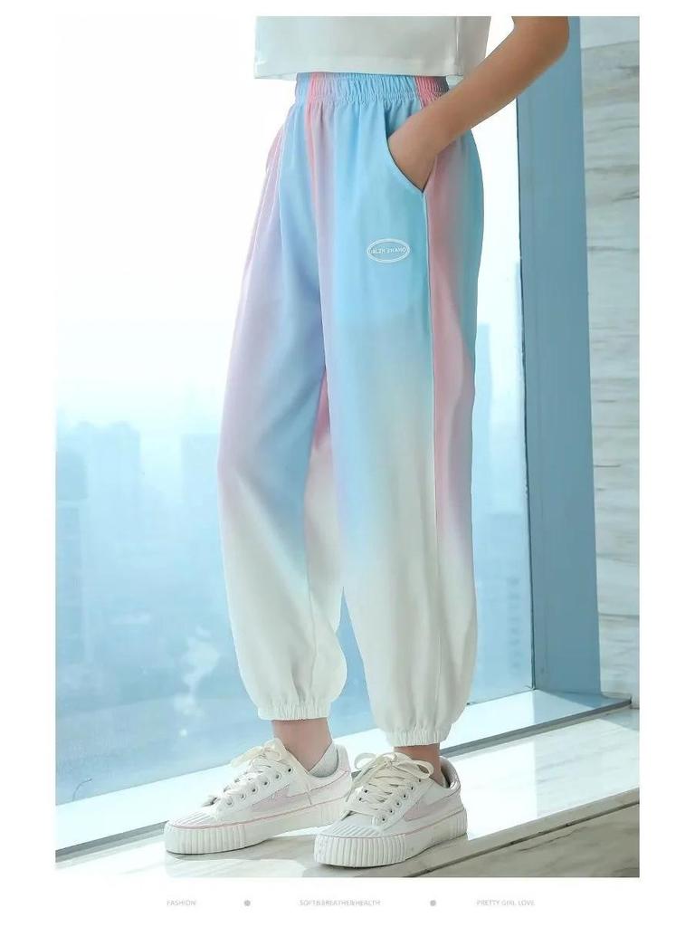 2023 Girls' Ice Silk Anti-Mosquito Summer Pants - Lightweight, Breathable Sports Trousers for Kids