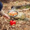 750ml Ultralight Titanium Frypan with Foldable Handle Outdoor Camping Hiking Picnic Cooking Frying