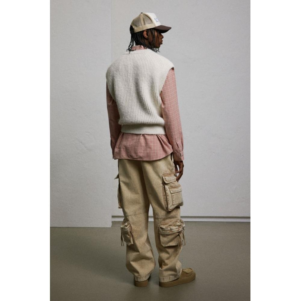 Джинсы HM Loose Cargo светло-бежевые