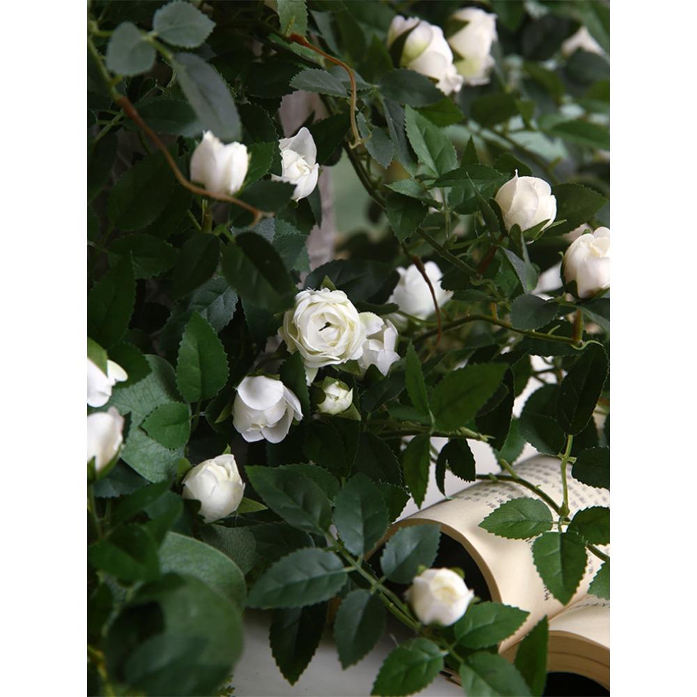 2 шт. искусственные подвесные цветы розы шелковая цветочная гирлянда плющ зелень искусственная цветочная лоза с ветками для стены дома комнаты сада свадебного украшения арки